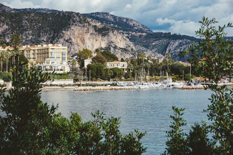 Luxury superyacht anchored off the coast of the South of France near Cap Ferrat
