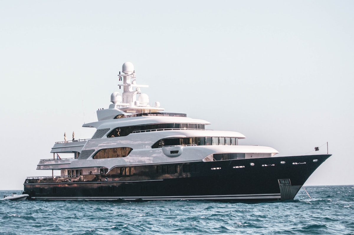 Luxury yacht ready for charter in Monaco harbour